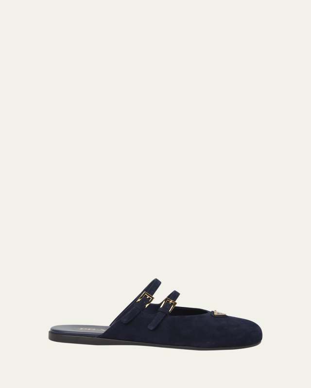 Suede Dual Mary Jane Ballerina Mules